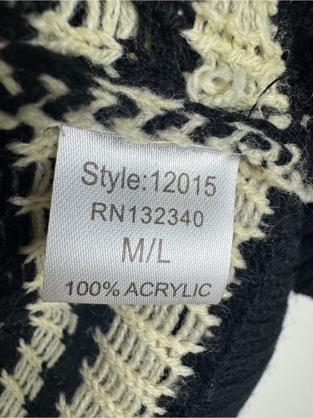 Hot & Delicious Skull Cardigan Sweater Black Ivory Open Front Goth Boho M/L Fall - Picture 4 of 16